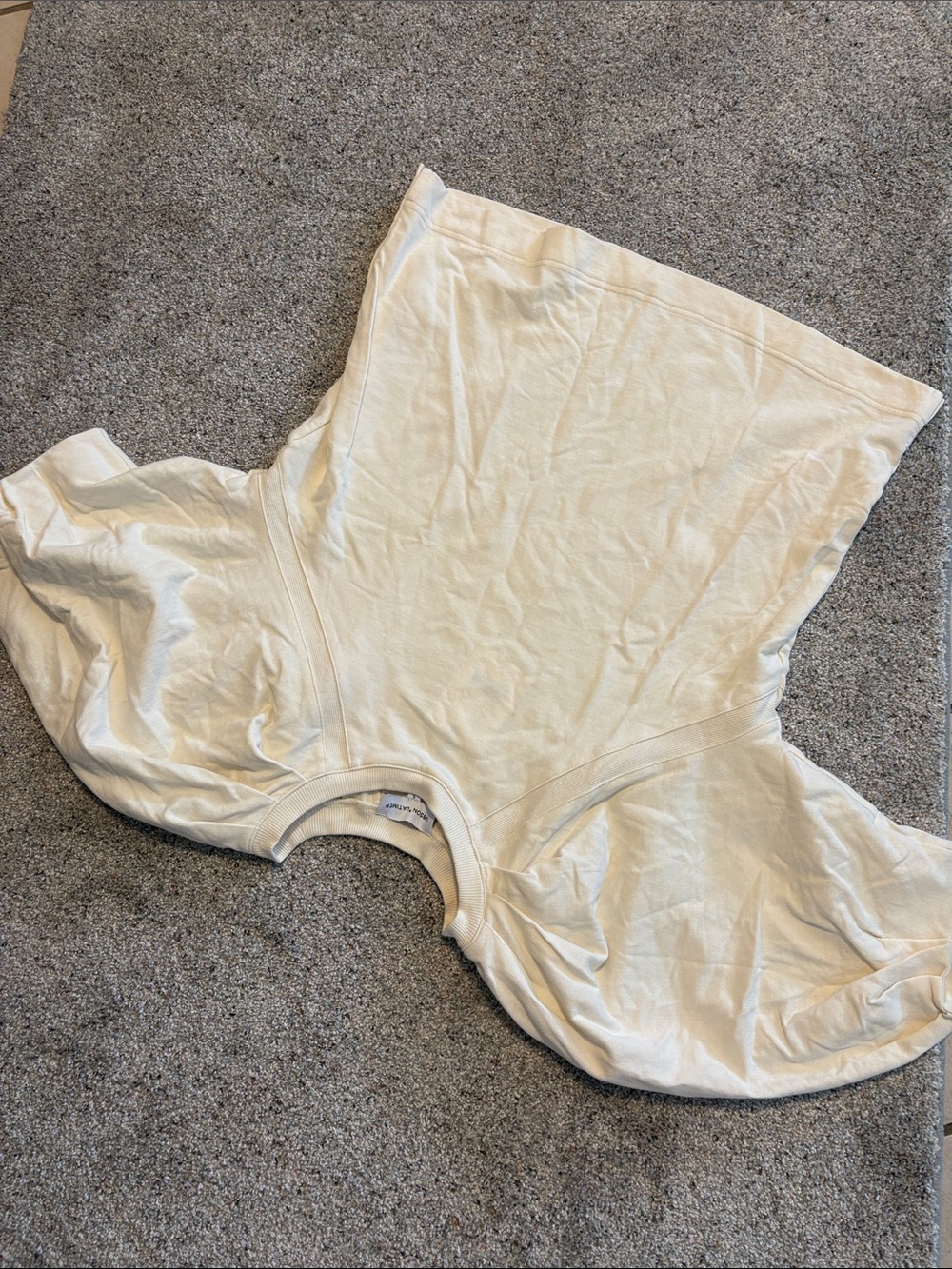Gibson Latimer Cream Short-Sleeve Cotton Top